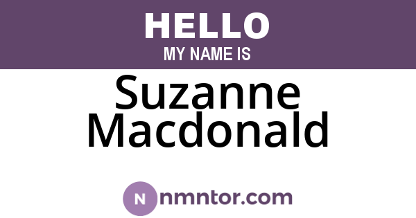 Suzanne Macdonald