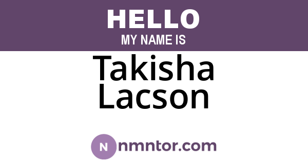 Takisha Lacson