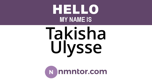 Takisha Ulysse