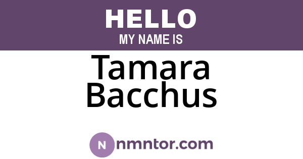 Tamara Bacchus