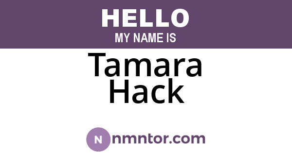 Tamara Hack