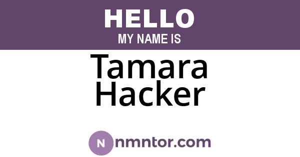 Tamara Hacker