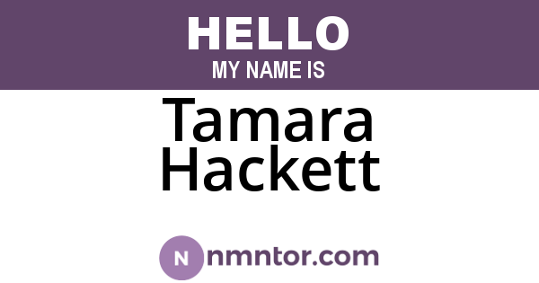 Tamara Hackett