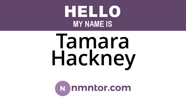 Tamara Hackney