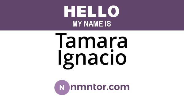 Tamara Ignacio