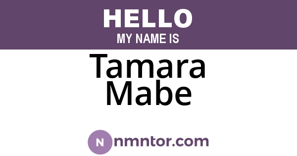Tamara Mabe
