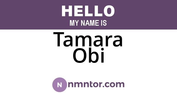 Tamara Obi
