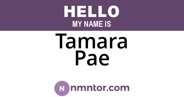 Tamara Pae