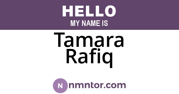 Tamara Rafiq
