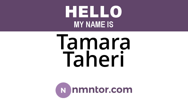 Tamara Taheri