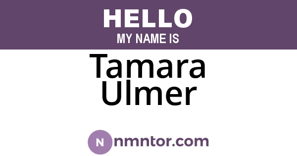 Tamara Ulmer