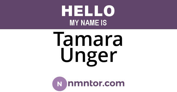 Tamara Unger