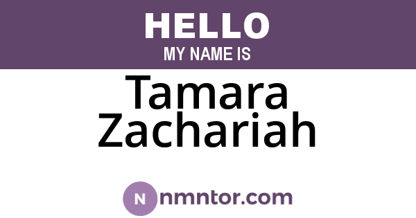 Tamara Zachariah