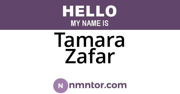 Tamara Zafar