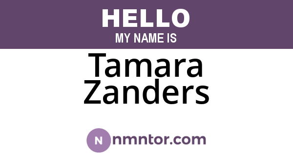 Tamara Zanders