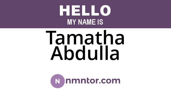 Tamatha Abdulla