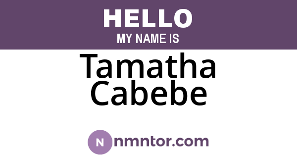 Tamatha Cabebe