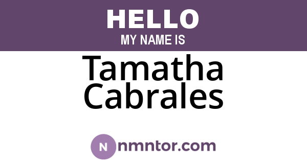 Tamatha Cabrales