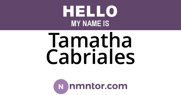 Tamatha Cabriales