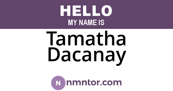 Tamatha Dacanay