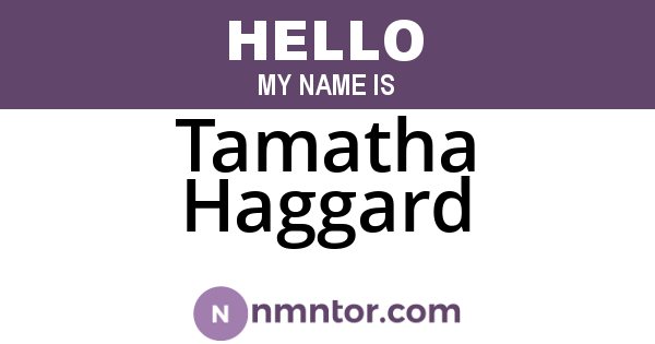Tamatha Haggard