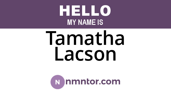 Tamatha Lacson