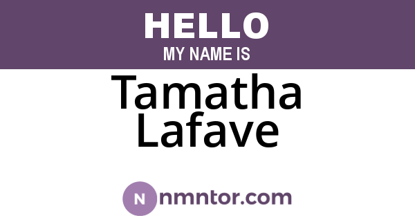 Tamatha Lafave