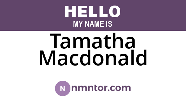 Tamatha Macdonald