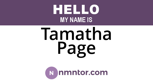 Tamatha Page