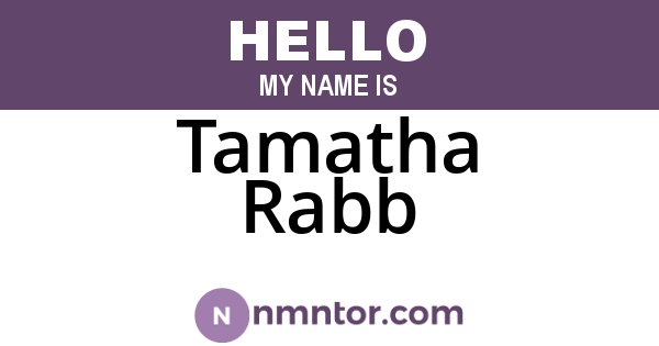 Tamatha Rabb