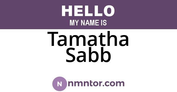 Tamatha Sabb