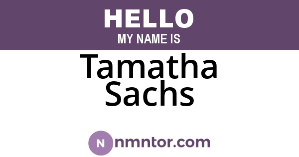Tamatha Sachs