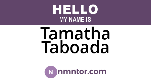 Tamatha Taboada