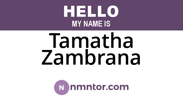 Tamatha Zambrana