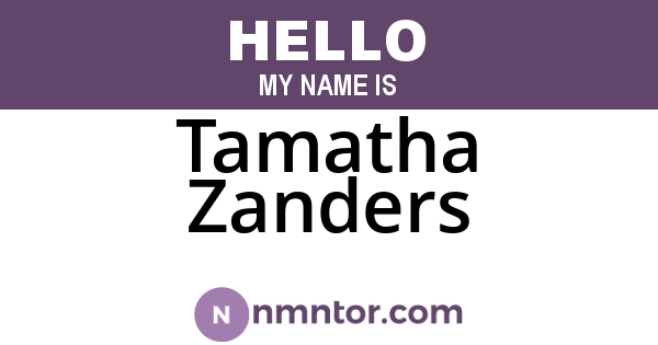 Tamatha Zanders