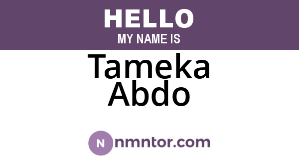Tameka Abdo