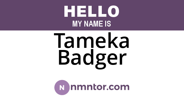 Tameka Badger