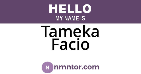 Tameka Facio