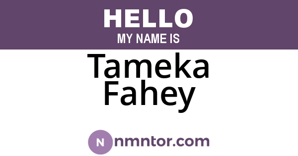 Tameka Fahey