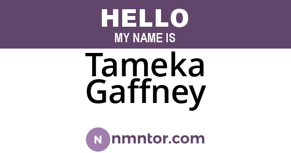 Tameka Gaffney
