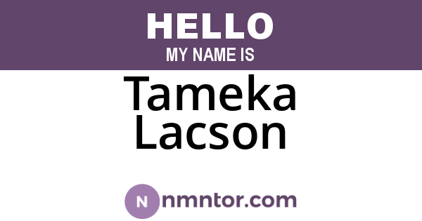 Tameka Lacson