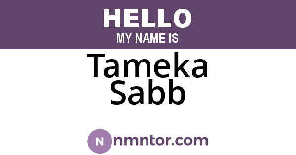 Tameka Sabb