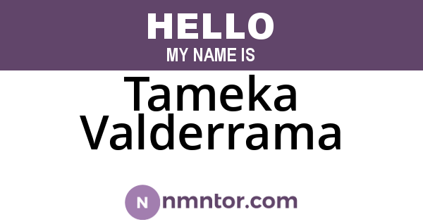 Tameka Valderrama