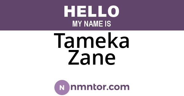 Tameka Zane