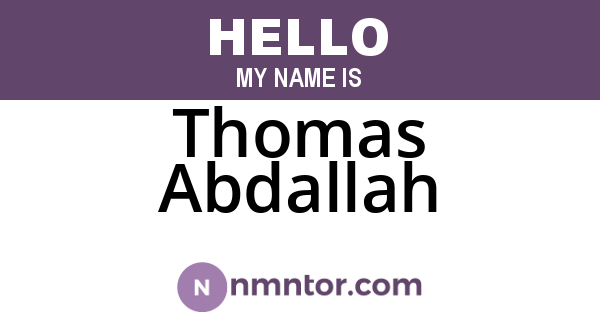 Thomas Abdallah