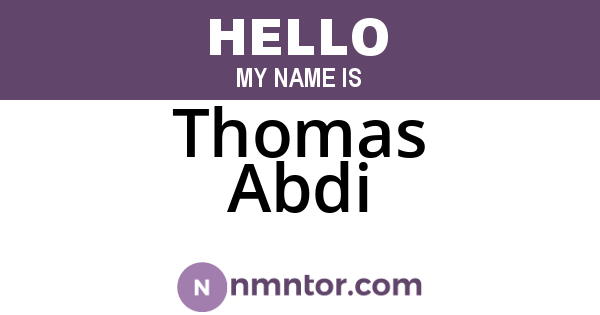 Thomas Abdi