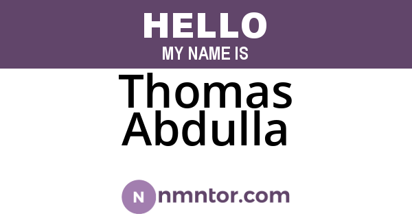 Thomas Abdulla