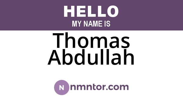 Thomas Abdullah