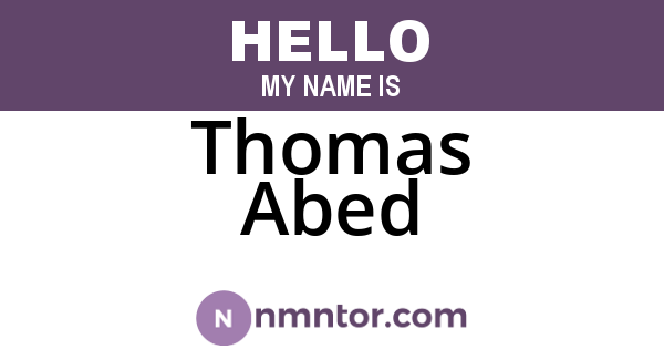 Thomas Abed