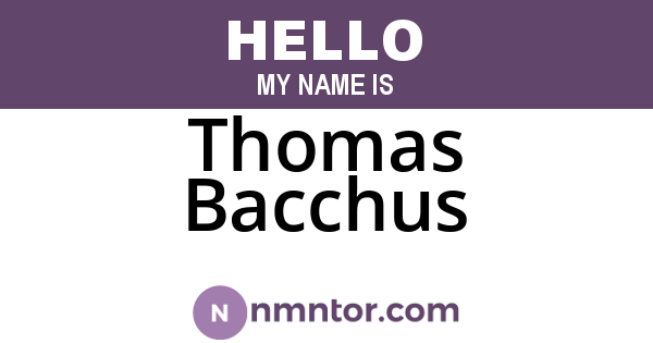 Thomas Bacchus